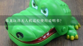 暴龙玩具无人机遥控使用说明书？